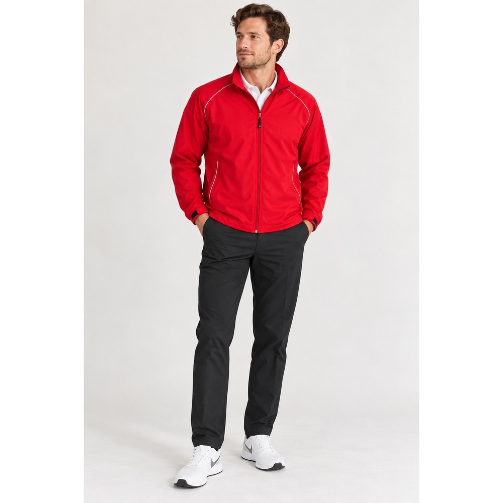 Cutter & Buck WeatherTec Red Windbreaker Jacket Mens XXL Full Zip Golf Hiking